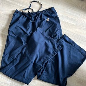 Women’s Carhartt flare navy blue scrub pants - well worn - XS